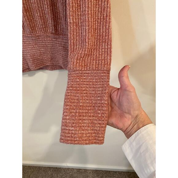 Saturday Sunday by Anthropologie Women’s S Ribbed Half-Zip Sweater Pink Knit - Picture 3 of 9